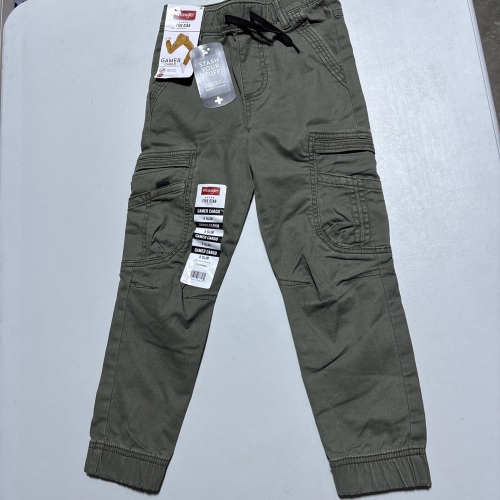 Wrangler Cargo Green Gamer Jeans Size 6 Slim- New Olive NWT
